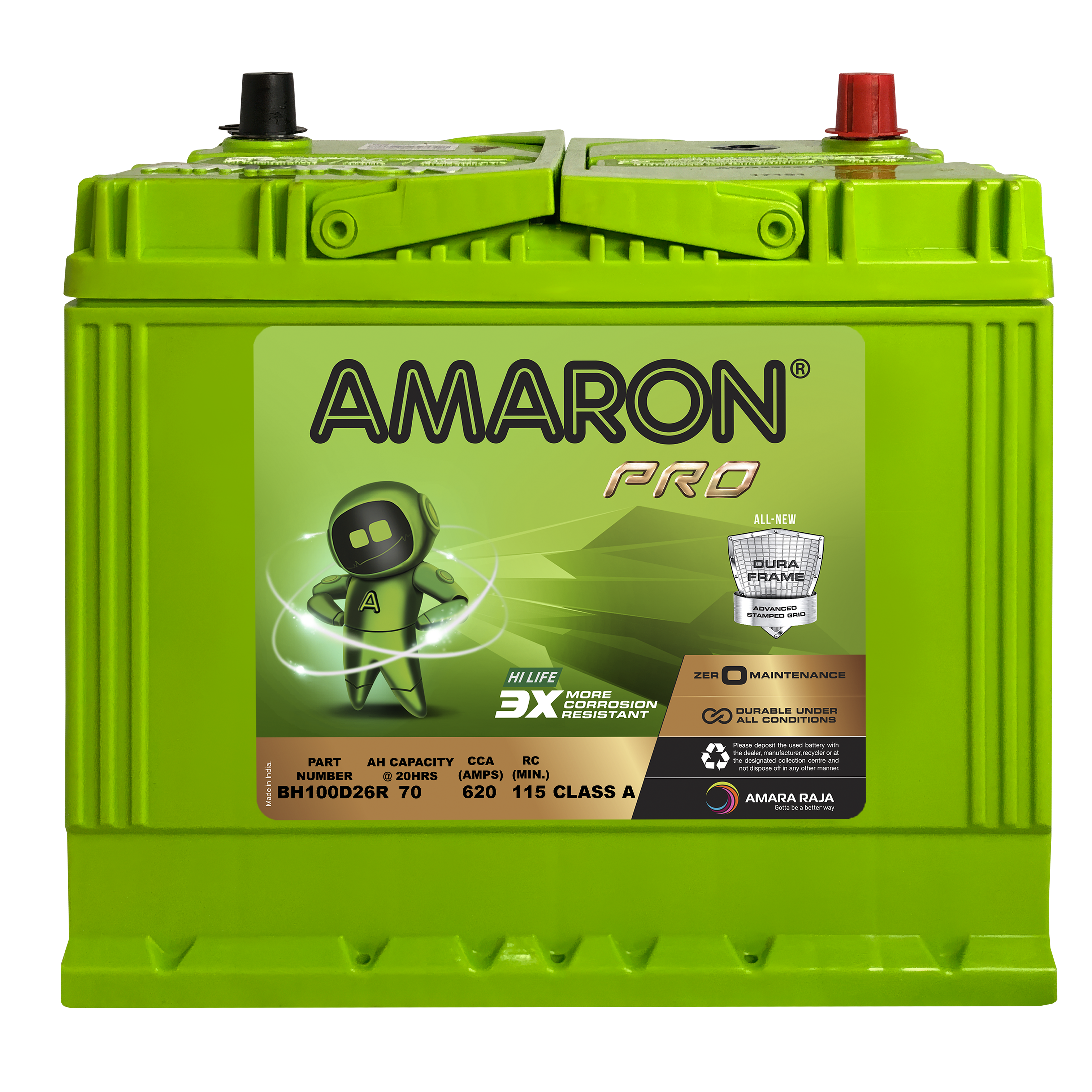 | AMARON |  PRO SERIES - DuraFrame ASG 100D26R (NS70R) - 620CCA