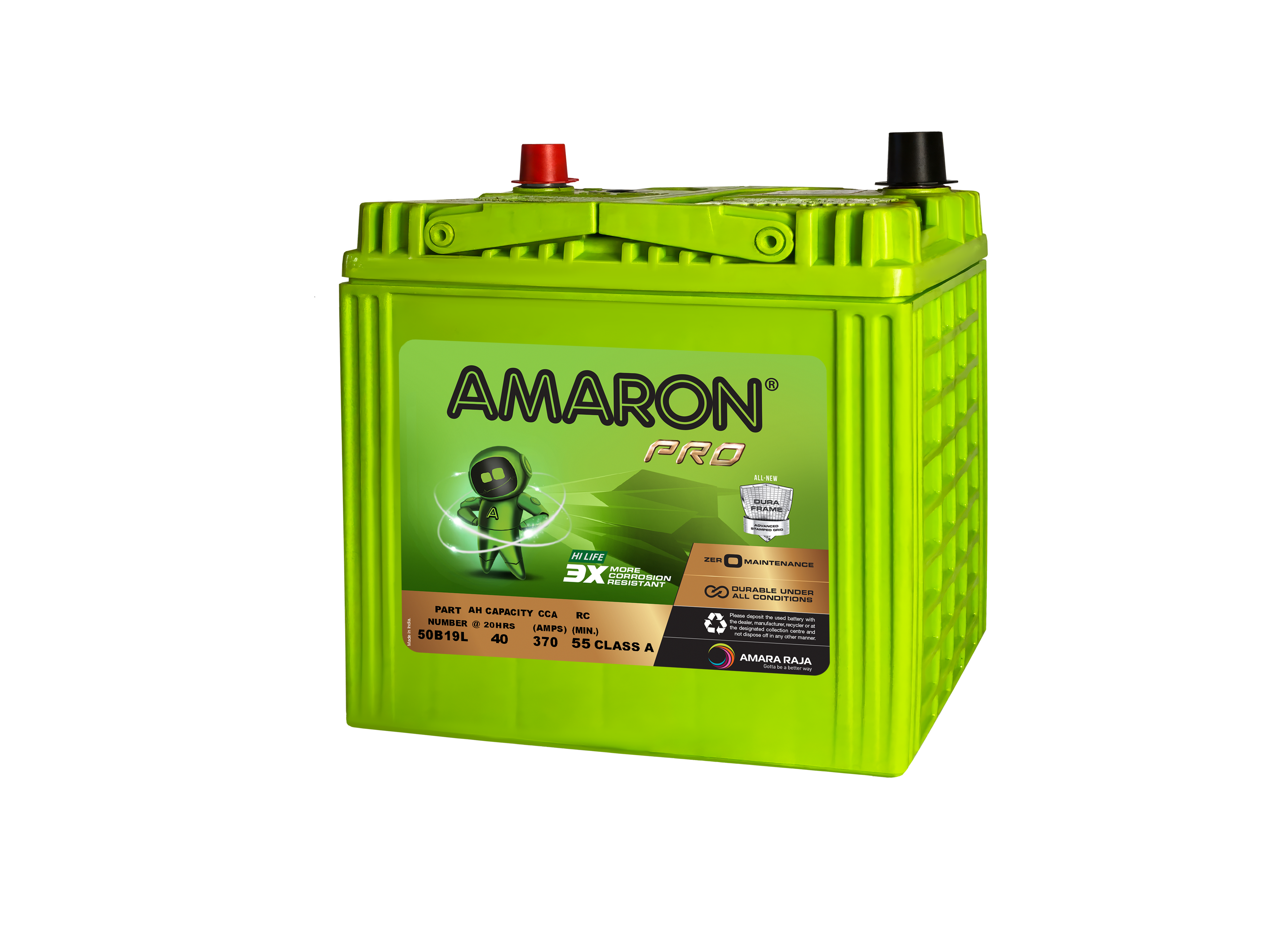 | AMARON |  PRO SERIES - DuraFrame ASG 50B19L (NS40L) - 370CCA