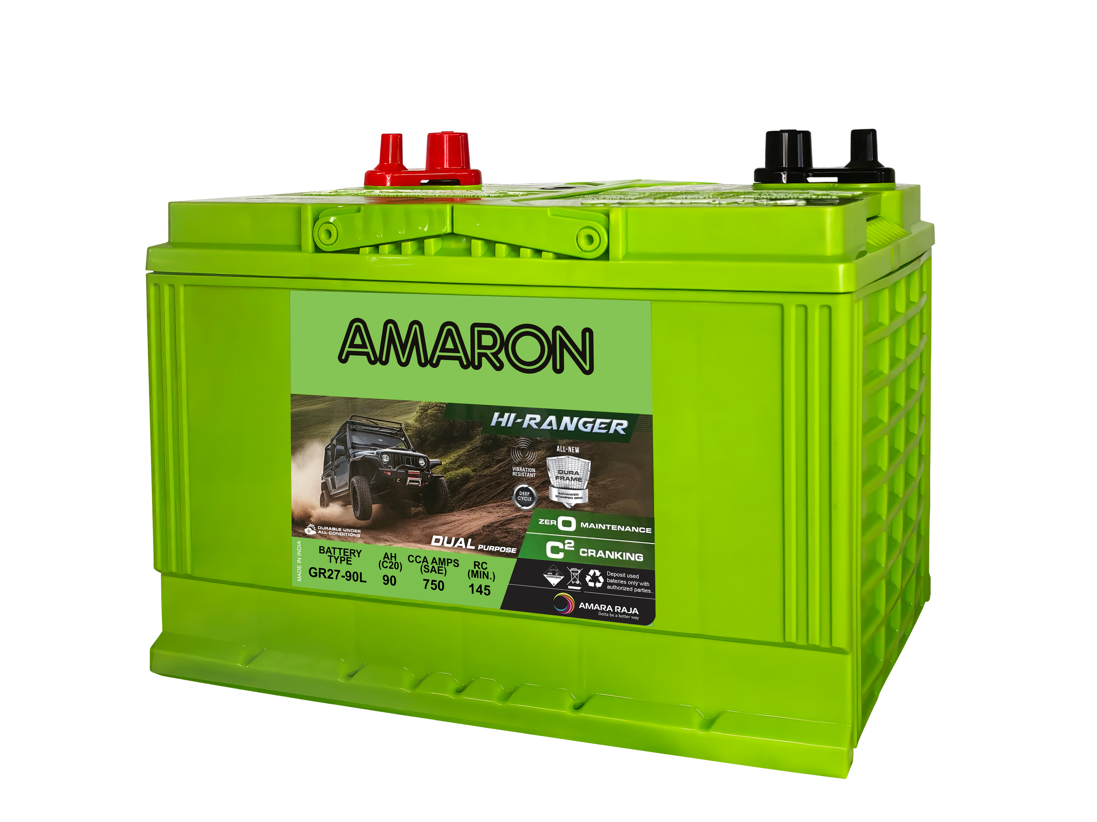 | AMARON |  PRO SERIES - DuraFrame ASG - GR27L Pro-Ranger Dual Terminal - 800CCA