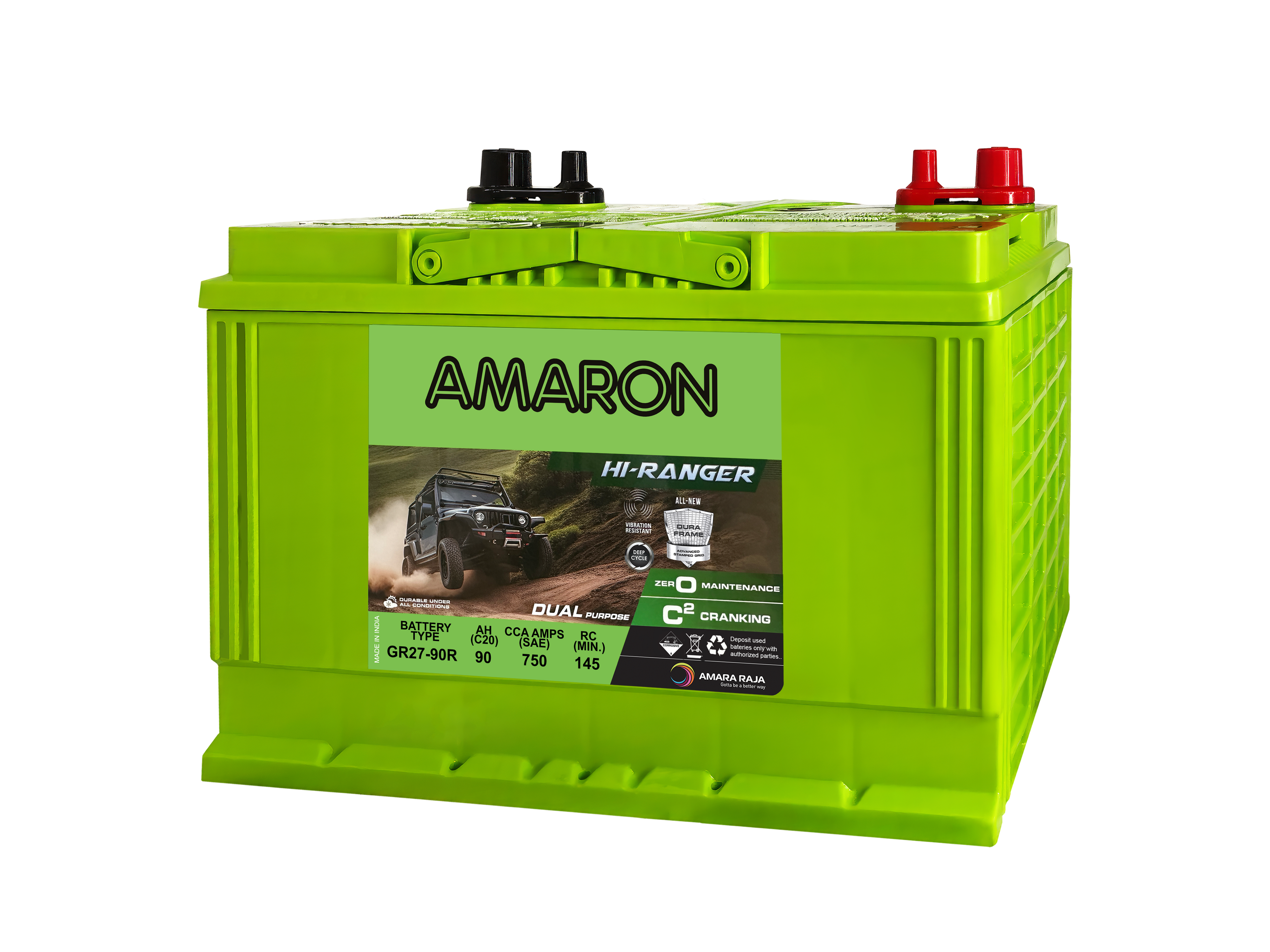 | AMARON |  PRO SERIES - DuraFrame ASG - GR27R Pro-Ranger Dual Terminal - 800CCA