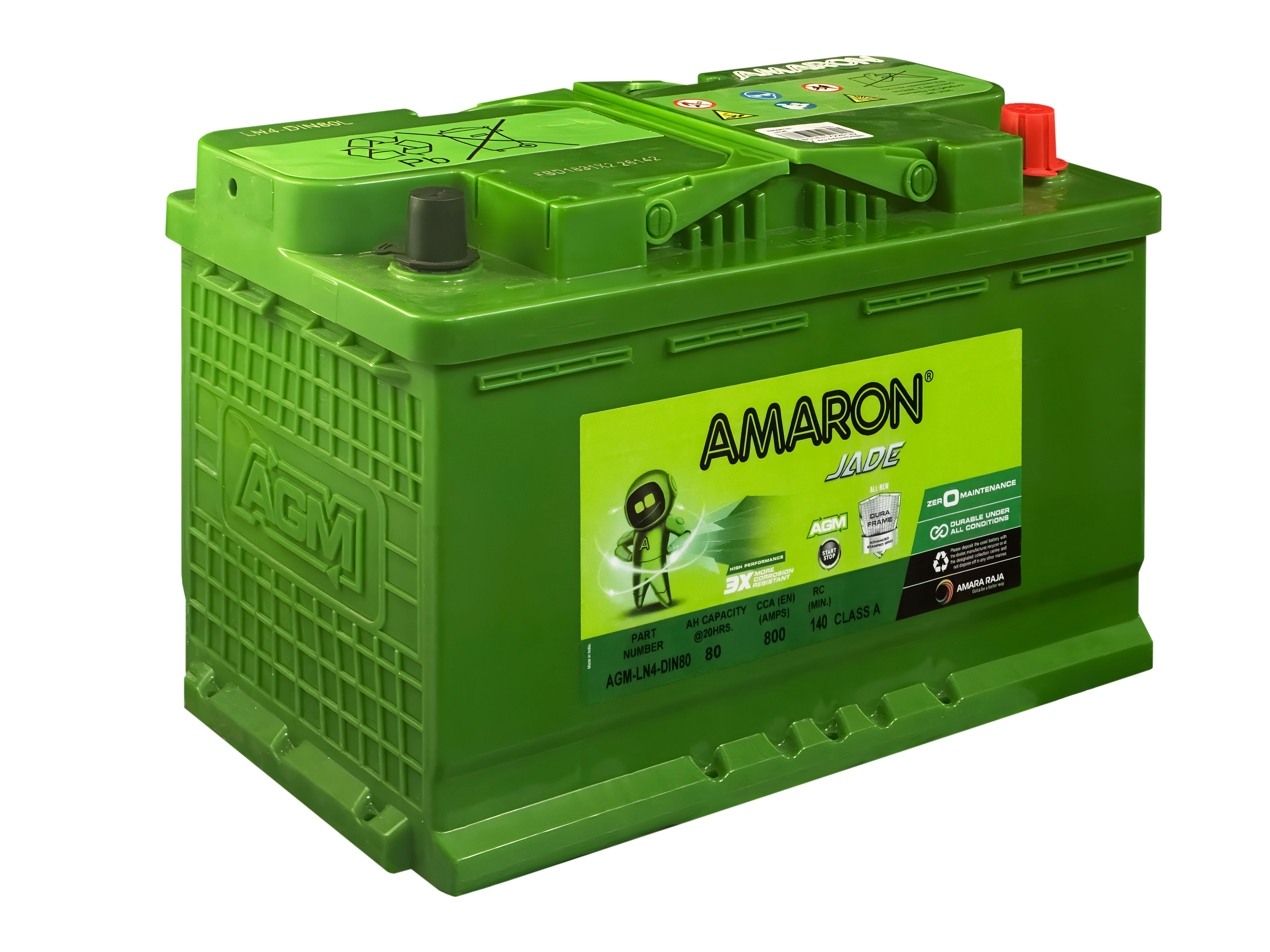 | AMARON | DIN80 (LN4) - JADE SERIES - AGM (START/STOP) - 800CCA
