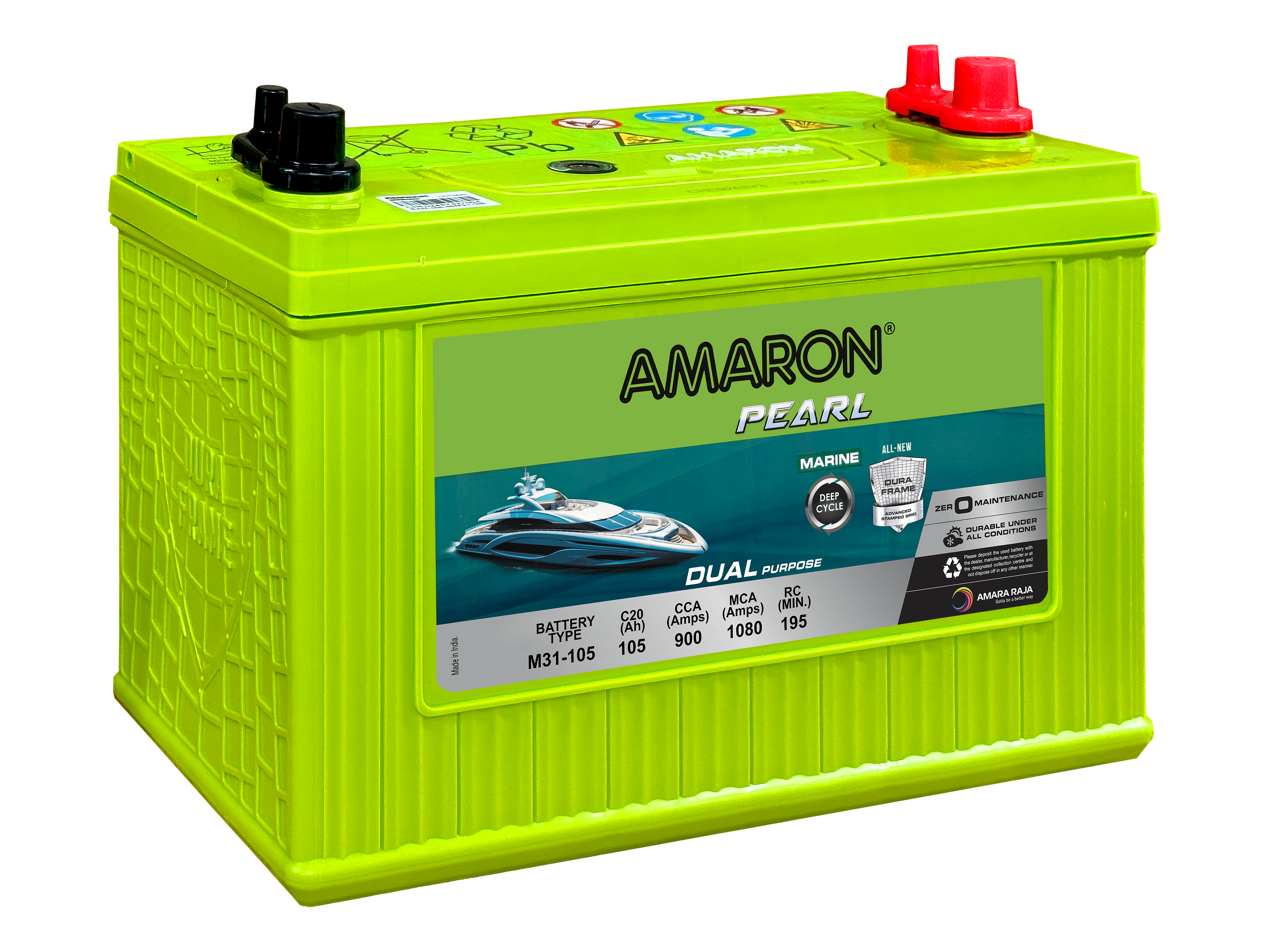 | AMARON | PEARL Marine Series 12V Battery M31-105R - 900CCA