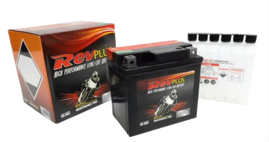 REVPLUS | STX5L-BS 12V Motorcycle Battery - 4AH